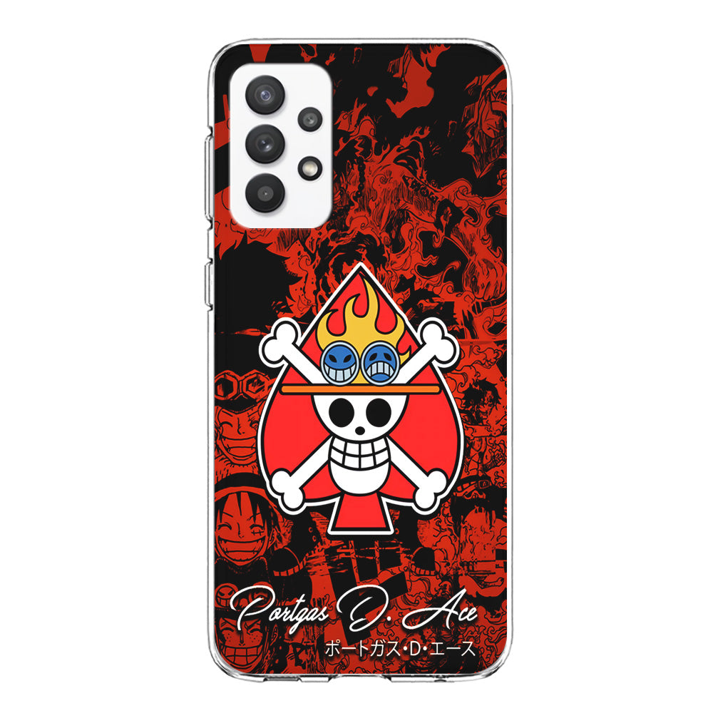 One Piece Ace Logo Comic Samsung Galaxy A32 Case-Phone Case-Clear Soft Case-Altracase