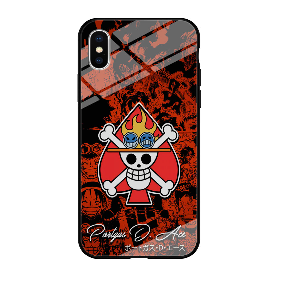 One Piece Ace Logo Comic iPhone Xs Case-Phone Case-Tempered Glass Case-Altracase