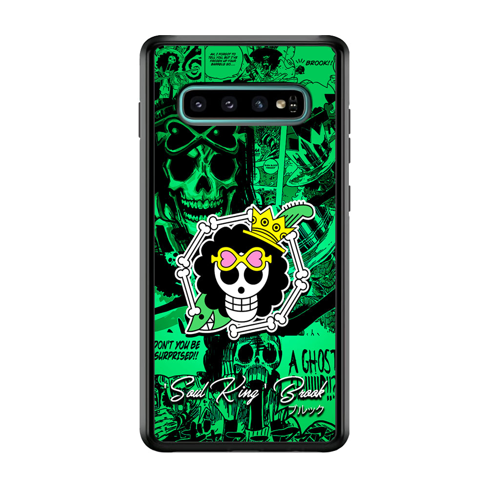 One Piece Brook Logo Comic Samsung Galaxy S10 Case-Phone Case-Rubber Black (2D Case)-Altracase