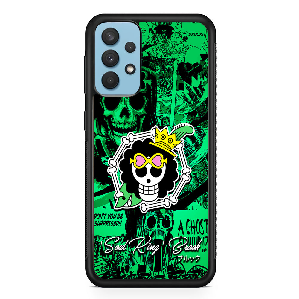 One Piece Brook Logo Comic Samsung Galaxy A32 Case-Phone Case-Rubber Black (2D Case)-Altracase