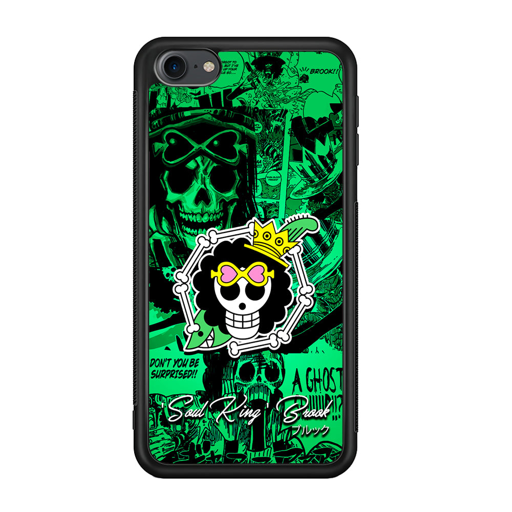 One Piece Brook Logo Comic iPod Touch 6 Case-Phone Case-Rubber White (2D Case)-Altracase