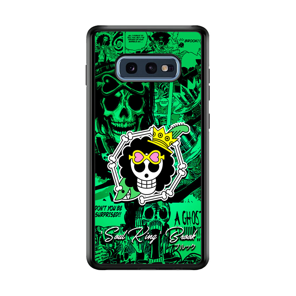 One Piece Brook Logo Comic Samsung Galaxy S10E Case-Phone Case-Rubber Black (2D Case)-Altracase