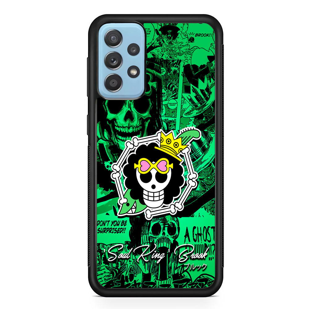 One Piece Brook Logo Comic Samsung Galaxy A52 Case-Phone Case-Rubber Black (2D Case)-Altracase