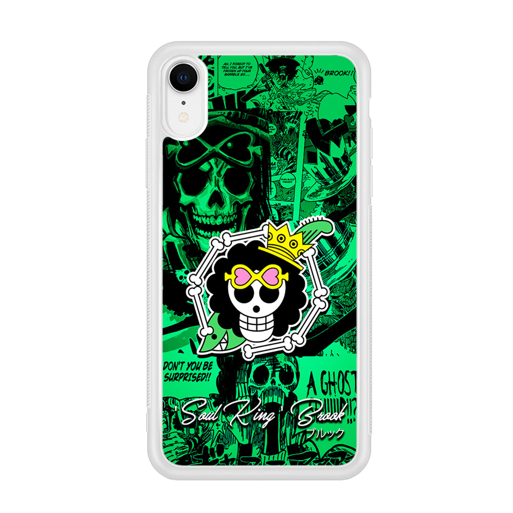 One Piece Brook Logo Comic iPhone XR Case-Phone Case-Rubber White (2D Case)-Altracase