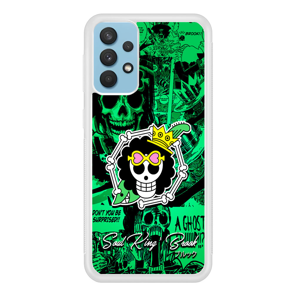 One Piece Brook Logo Comic Samsung Galaxy A32 Case-Phone Case-Rubber White (2D Case)-Altracase