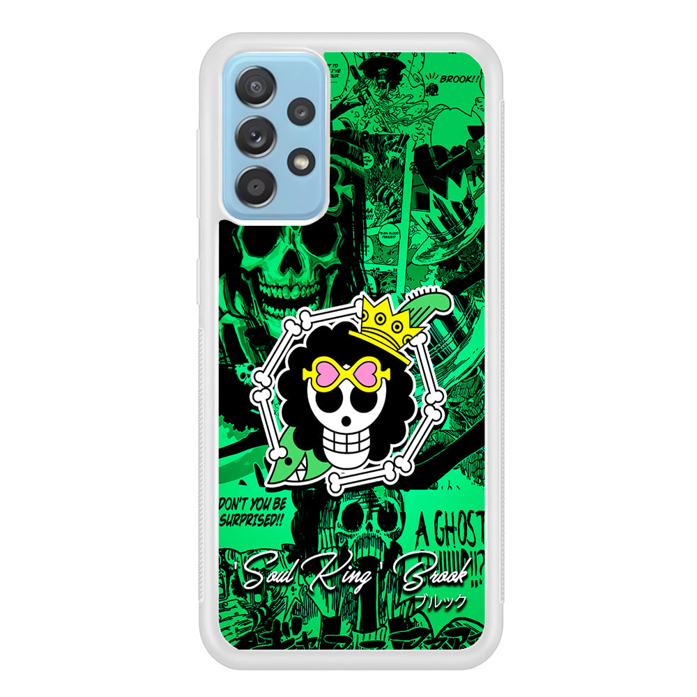 One Piece Brook Logo Comic Samsung Galaxy A52 Case-Phone Case-Rubber White (2D Case)-Altracase