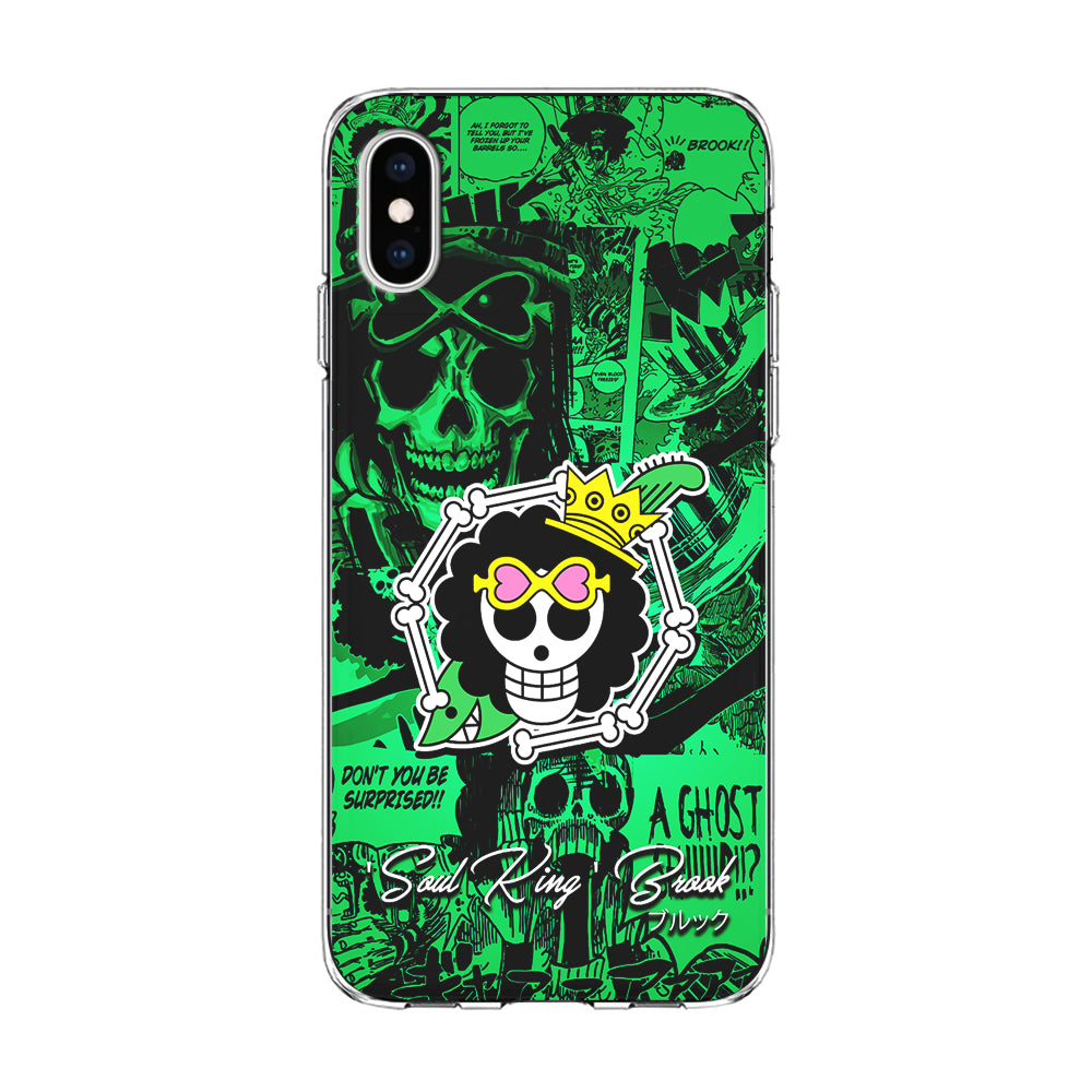 One Piece Brook Logo Comic iPhone Xs Case-Phone Case-Clear Soft Case-Altracase