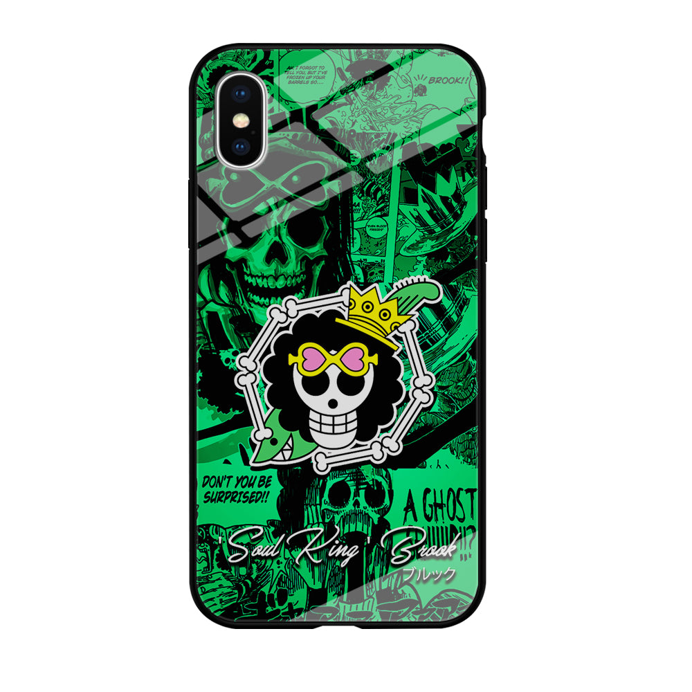 One Piece Brook Logo Comic iPhone Xs Case-Phone Case-Tempered Glass Case-Altracase