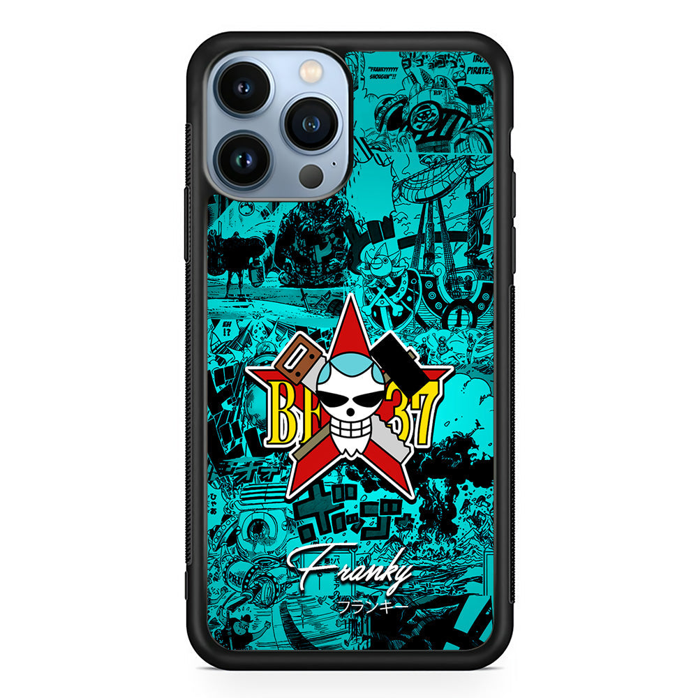 One Piece Franky Logo Comic iPhone 14 Pro Max Case-Phone Case-Rubber Black (2D Case)-Altracase