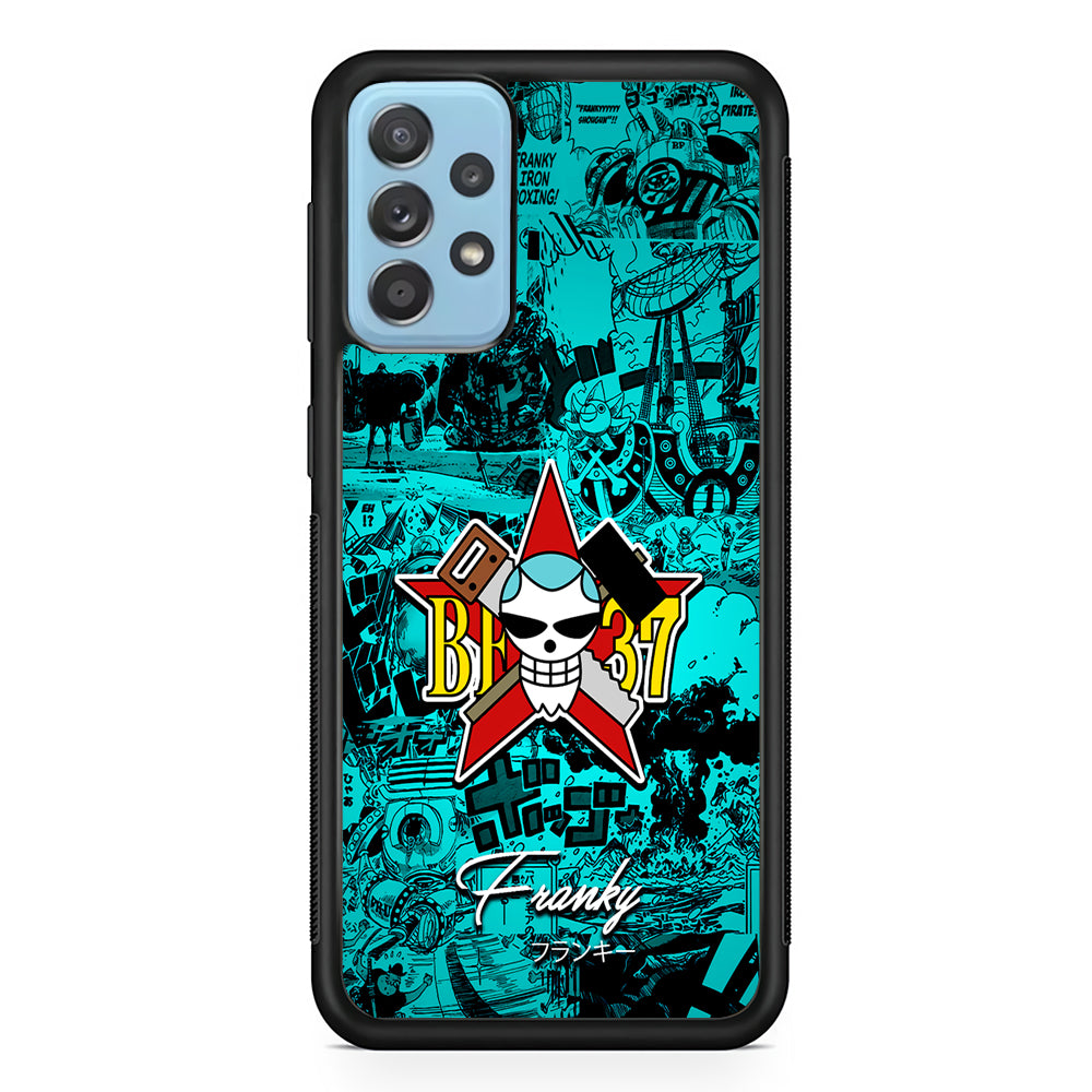 One Piece Franky Logo Comic Samsung Galaxy A52 Case-Phone Case-Rubber Black (2D Case)-Altracase