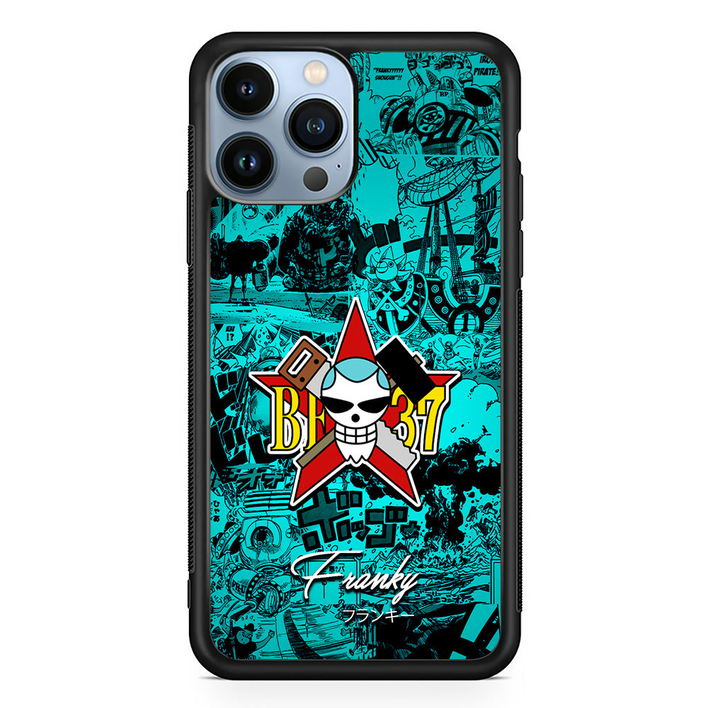 One Piece Franky Logo Comic iPhone 15 Pro Max Case-Phone Case-Rubber Black (2D Case)-Altracase