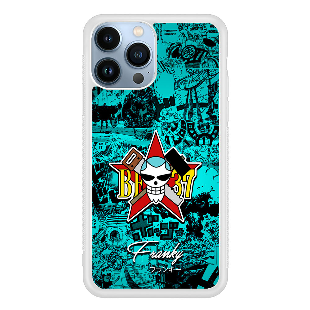 One Piece Franky Logo Comic iPhone 15 Pro Case-Phone Case-Rubber White (2D Case)-Altracase