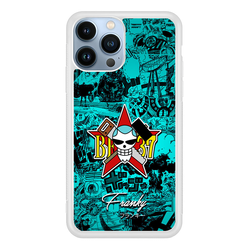 One Piece Franky Logo Comic iPhone 14 Pro Max Case-Phone Case-Rubber White (2D Case)-Altracase