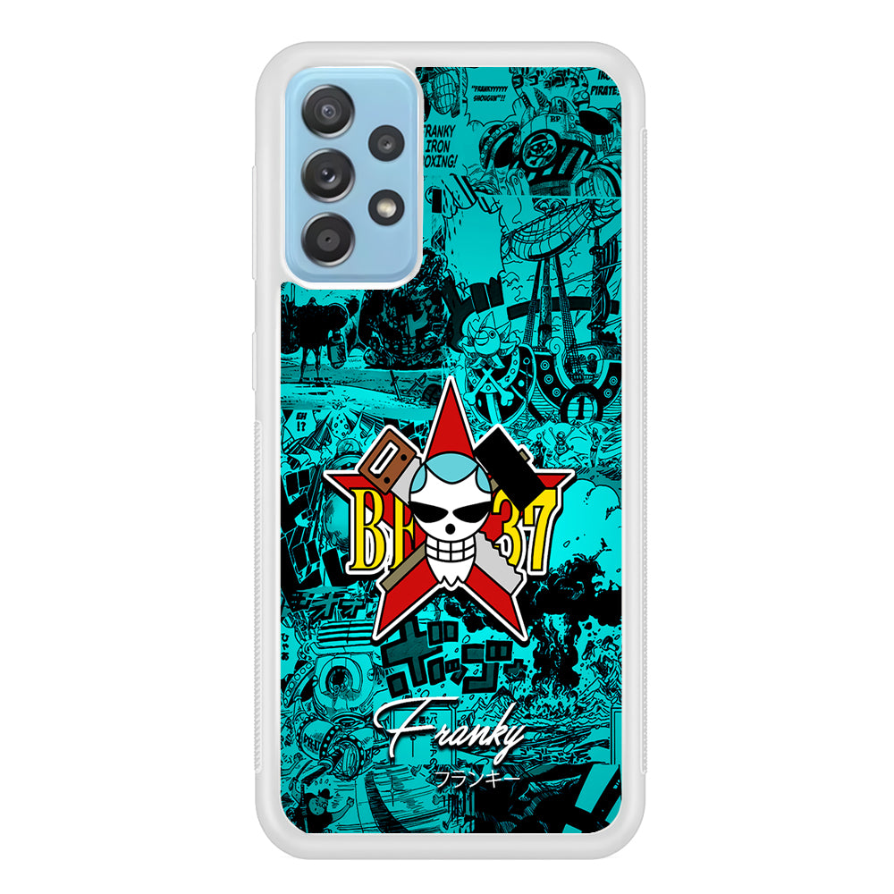One Piece Franky Logo Comic Samsung Galaxy A52 Case-Phone Case-Rubber White (2D Case)-Altracase