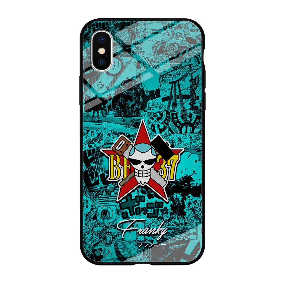 One Piece Franky Logo Comic iPhone Xs Case-Phone Case-Tempered Glass Case-Altracase