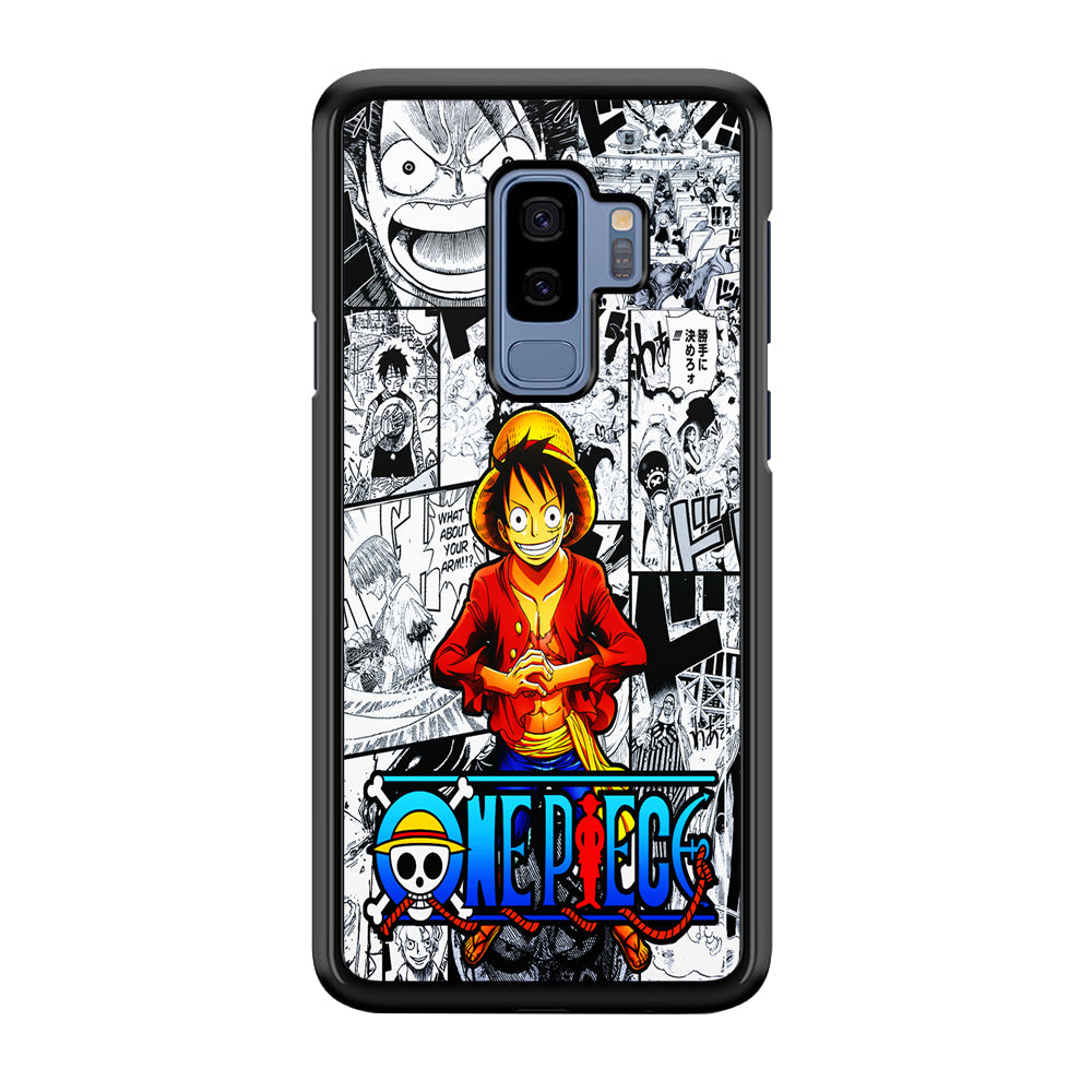 One Piece Luffy Comic Samsung Galaxy S9 Plus Case-Phone Case-Rubber Black (2D Case)-Altracase