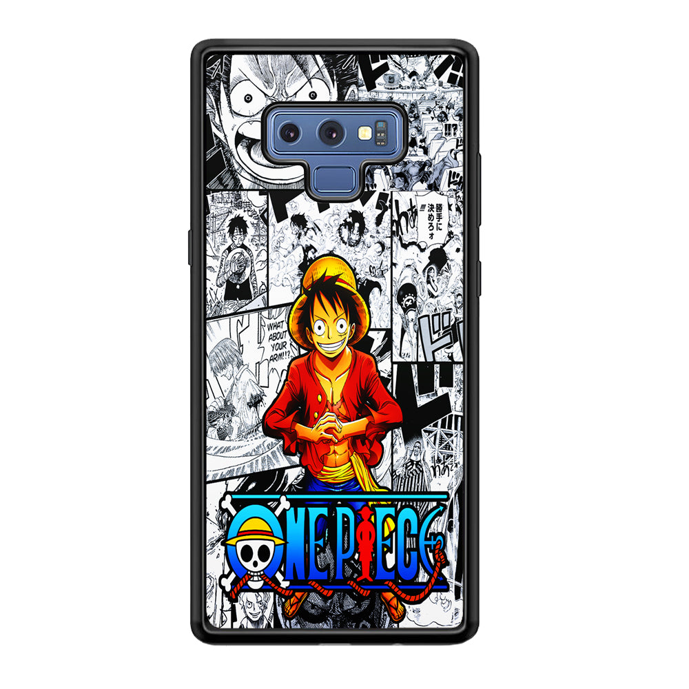 One Piece Luffy Comic Samsung Galaxy Note 9 Case-Phone Case-Rubber Black (2D Case)-Altracase