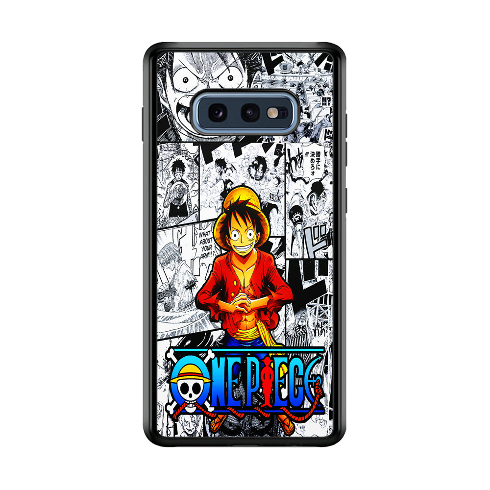 One Piece Luffy Comic Samsung Galaxy S10E Case-Phone Case-Rubber Black (2D Case)-Altracase