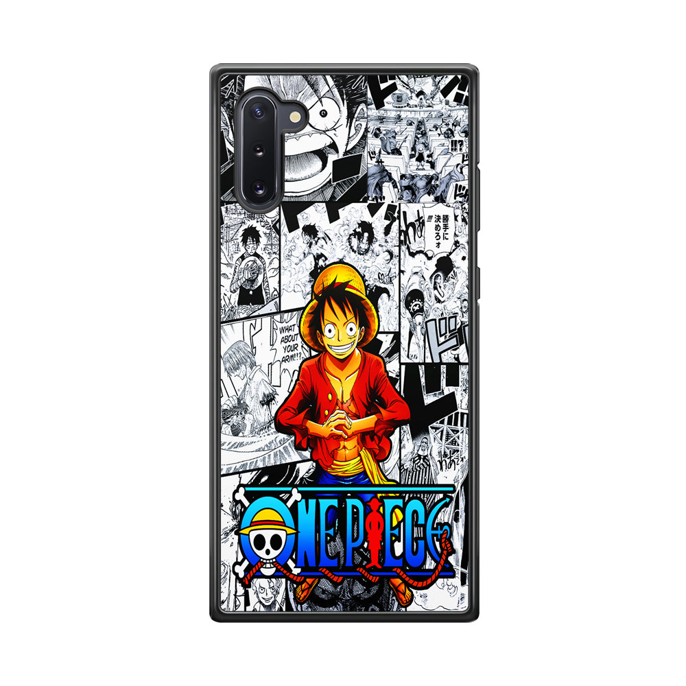 One Piece Luffy Comic Samsung Galaxy Note 10 Case-Phone Case-Rubber Black (2D Case)-Altracase
