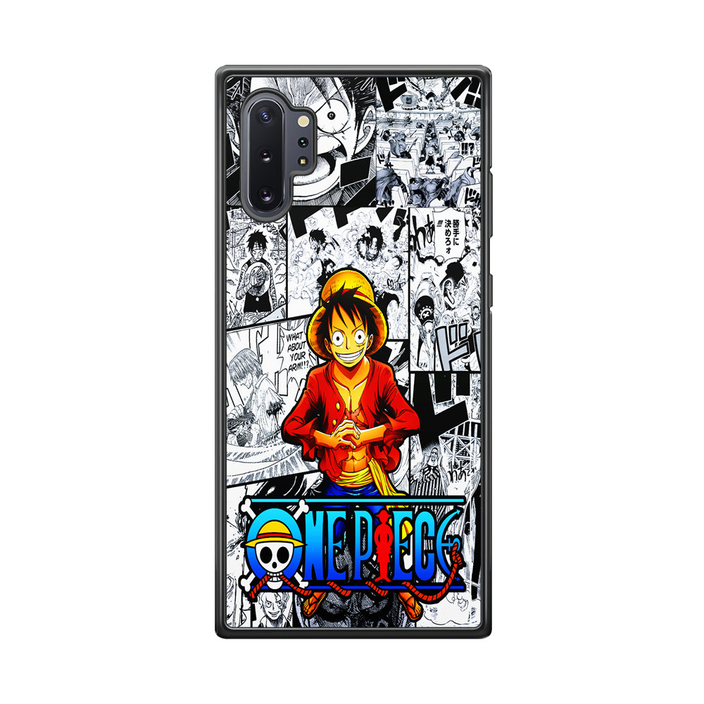 One Piece Luffy Comic Samsung Galaxy Note 10 Plus Case-Phone Case-Rubber Black (2D Case)-Altracase
