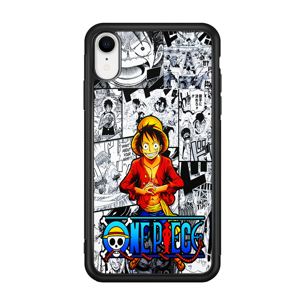 One Piece Luffy Comic iPhone XR Case-Phone Case-Rubber Black (2D Case)-Altracase