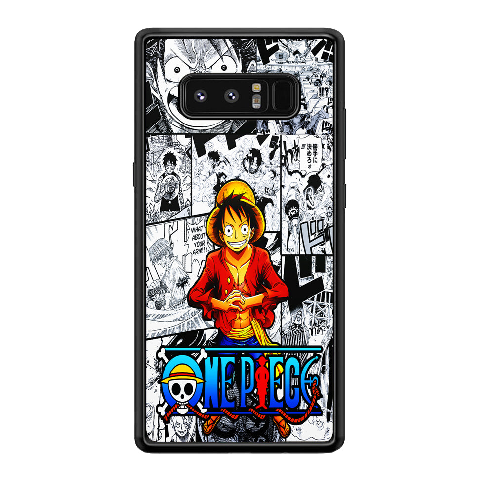 One Piece Luffy Comic Samsung Galaxy Note 8 Case-Phone Case-Rubber Black (2D Case)-Altracase