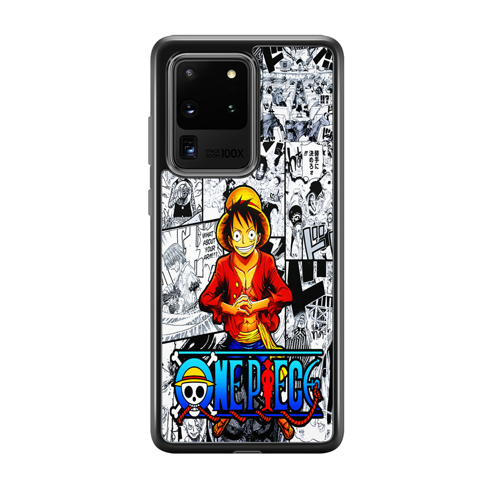 One Piece Luffy Comic Samsung Galaxy S20 Ultra Case-Phone Case-Tempered Glass Case-Altracase