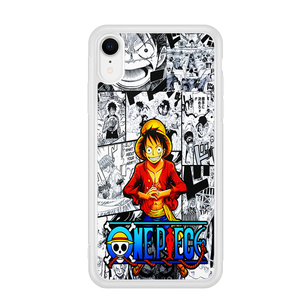 One Piece Luffy Comic iPhone XR Case-Phone Case-Rubber White (2D Case)-Altracase