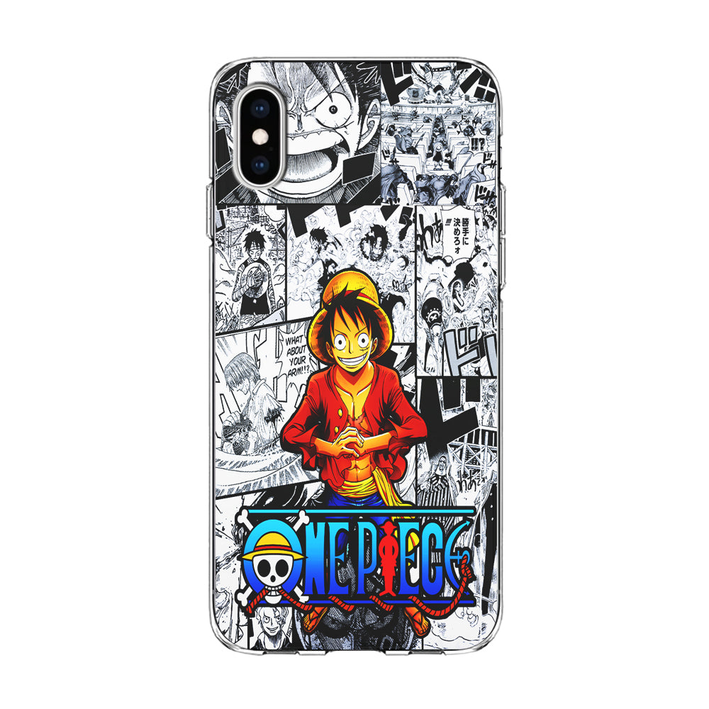 One Piece Luffy Comic iPhone Xs Case-Phone Case-Clear Soft Case-Altracase