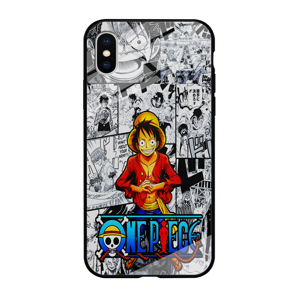 One Piece Luffy Comic iPhone Xs Case-Phone Case-Tempered Glass Case-Altracase