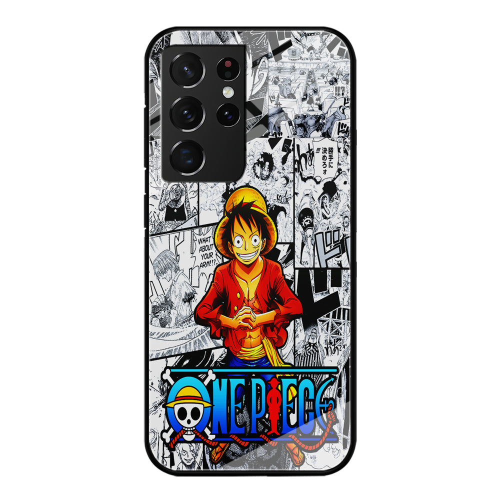 One Piece Luffy Comic Samsung Galaxy S21 Ultra Case-Phone Case-Tempered Glass Case-Altracase