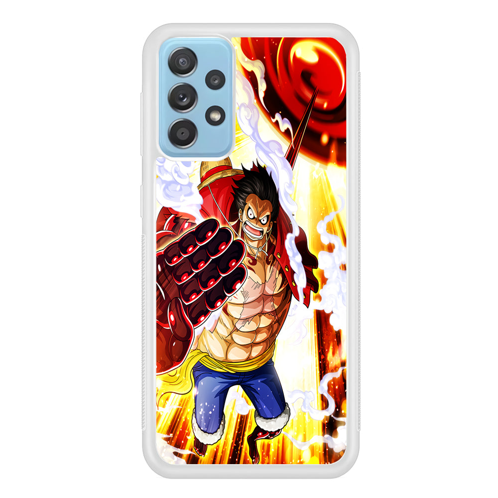One Piece Luffy Gear Fourth Samsung Galaxy A72 Case-Phone Case-Rubber White (2D Case)-Altracase