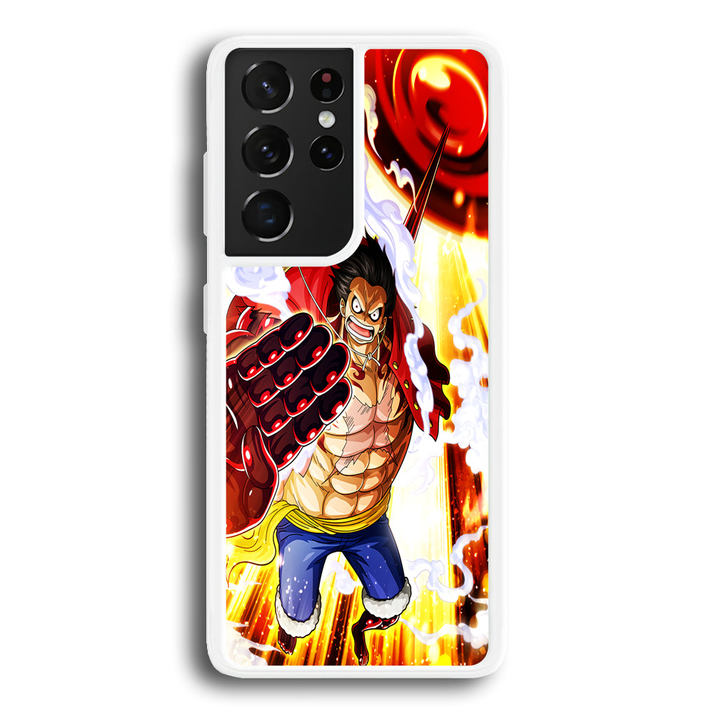 One Piece Luffy Gear Fourth Samsung Galaxy S21 Ultra Case-Phone Case-Rubber White (2D Case)-Altracase