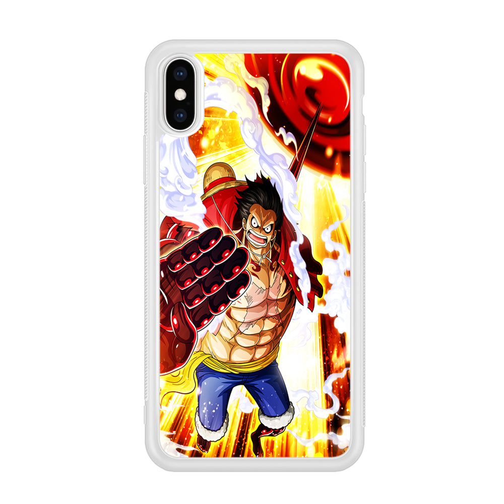 One Piece Luffy Gear Fourth iPhone Xs Case-Phone Case-Rubber White (2D Case)-Altracase