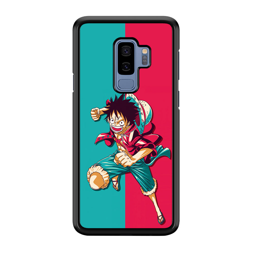 One Piece Luffy Red Blue Samsung Galaxy S9 Plus Case-Phone Case-Rubber Black (2D Case)-Altracase