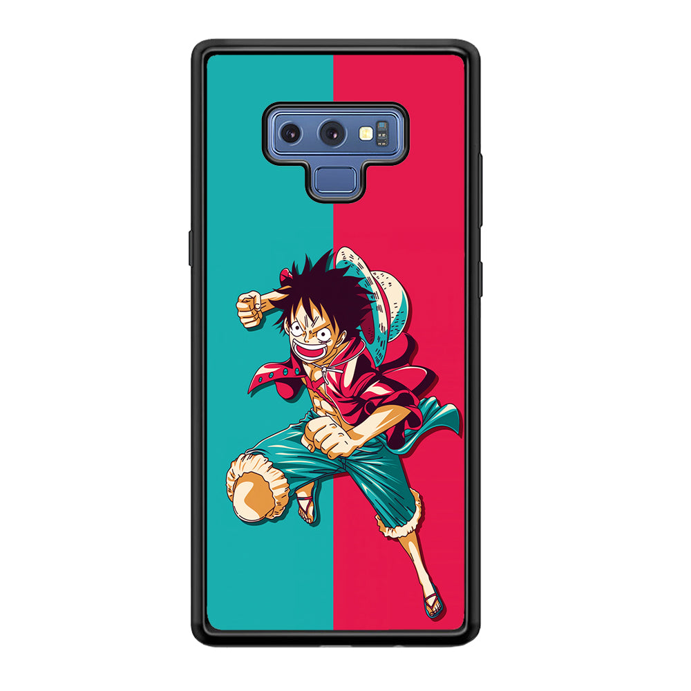 One Piece Luffy Red Blue Samsung Galaxy Note 9 Case-Phone Case-Rubber Black (2D Case)-Altracase