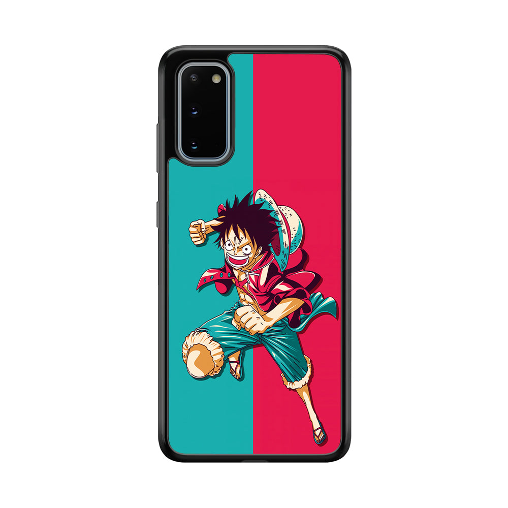 One Piece Luffy Red Blue Samsung Galaxy S20 Case-Phone Case-Tempered Glass Case-Altracase
