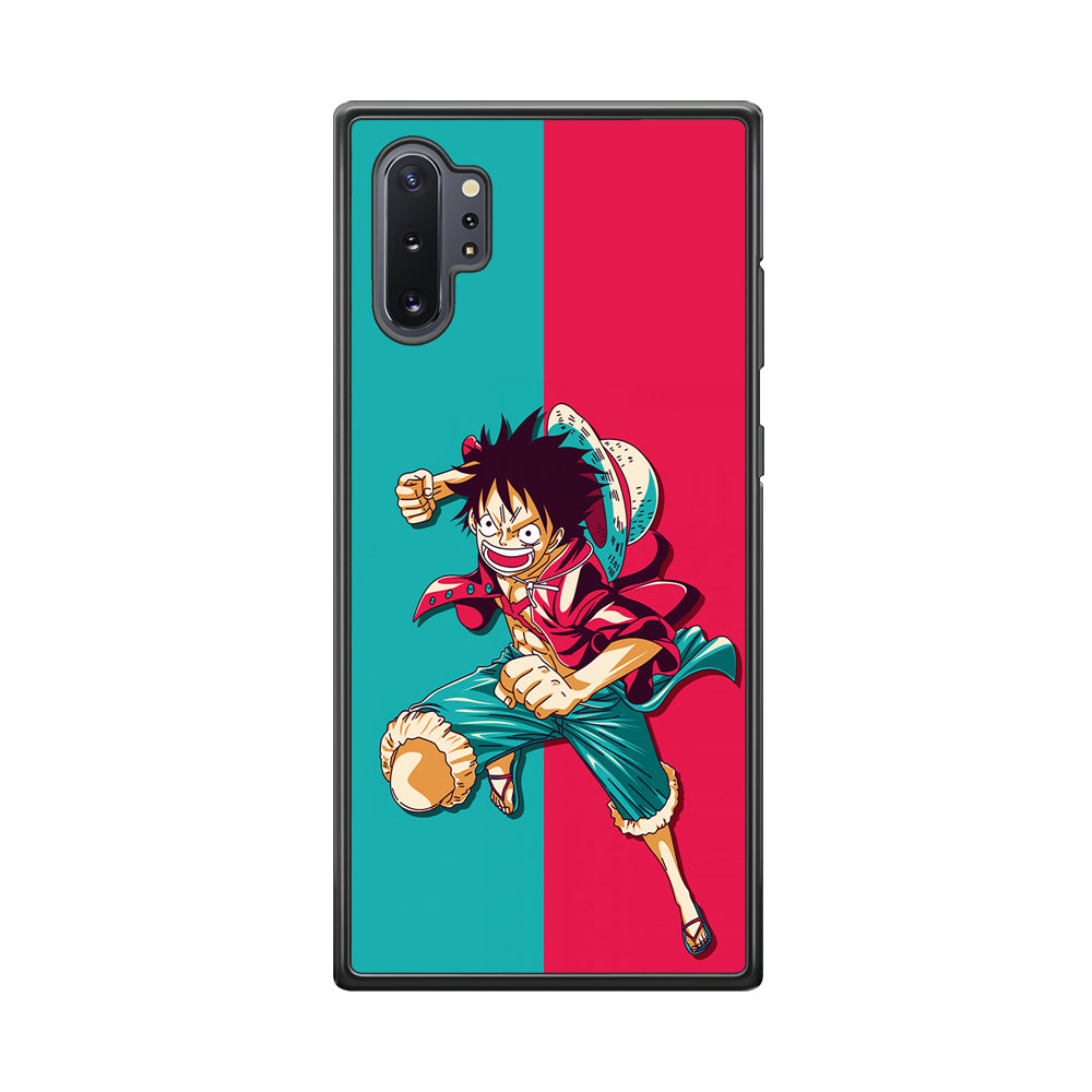 One Piece Luffy Red Blue Samsung Galaxy Note 10 Plus Case-Phone Case-Rubber Black (2D Case)-Altracase