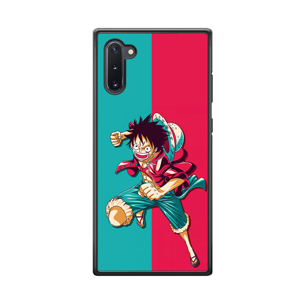 One Piece Luffy Red Blue Samsung Galaxy Note 10 Case-Phone Case-Rubber Black (2D Case)-Altracase