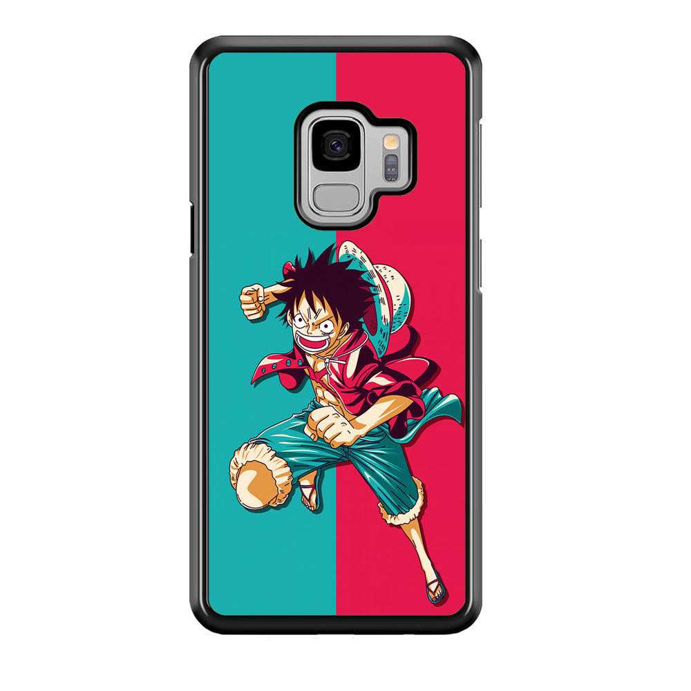 One Piece Luffy Red Blue Samsung Galaxy S9 Case-Phone Case-Rubber Black (2D Case)-Altracase