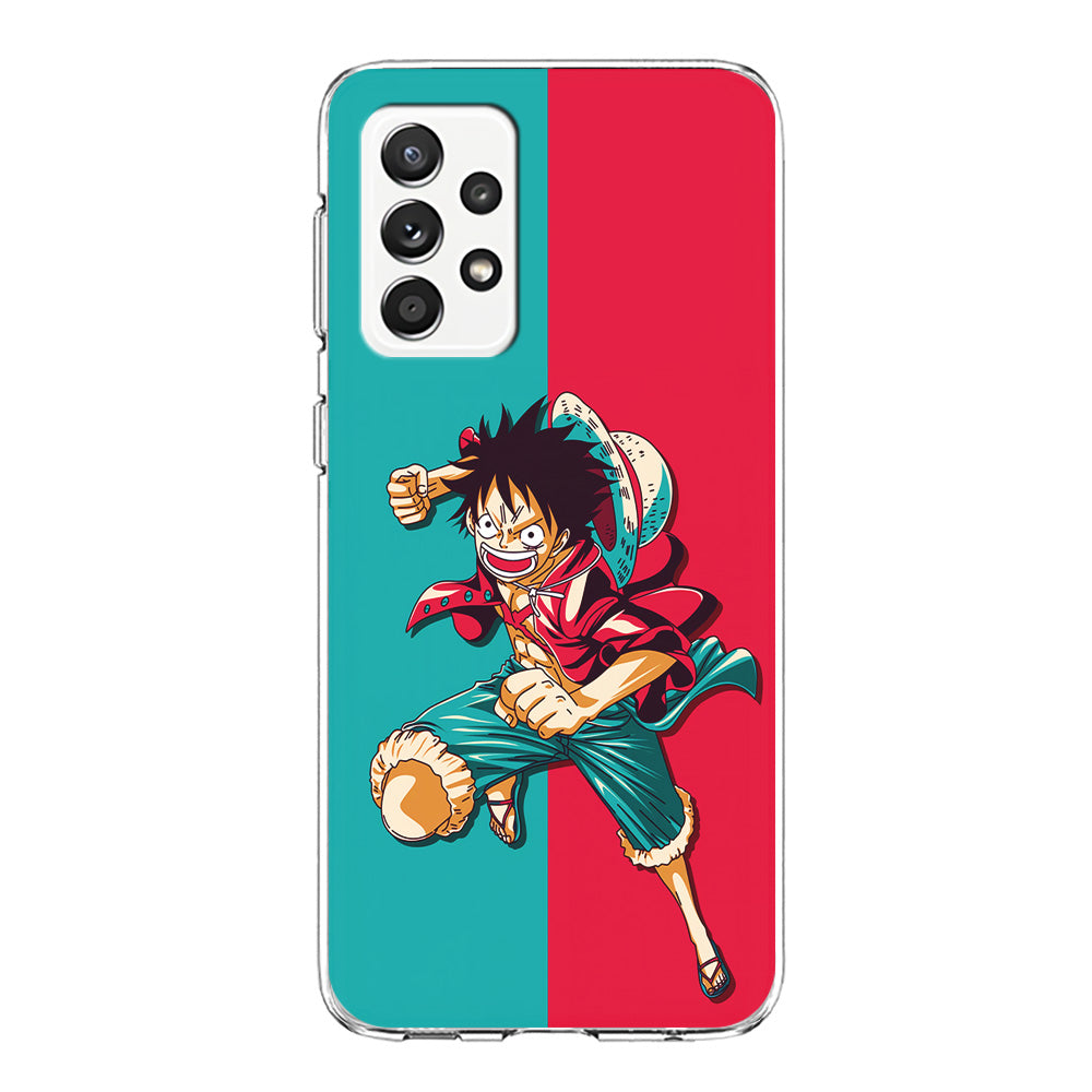One Piece Luffy Red Blue Samsung Galaxy A72 Case-Phone Case-Clear Soft Case-Altracase