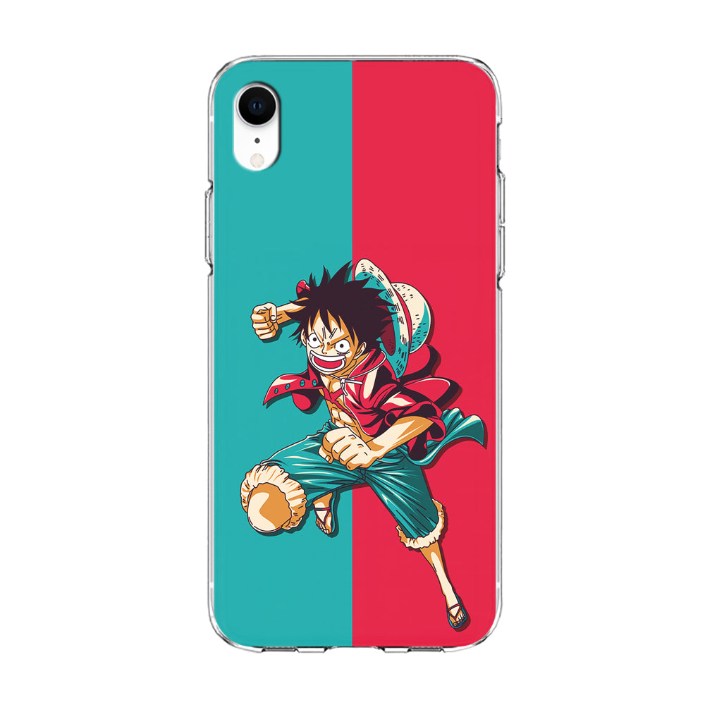 One Piece Luffy Red Blue iPhone XR Case-Phone Case-Clear Soft Case-Altracase
