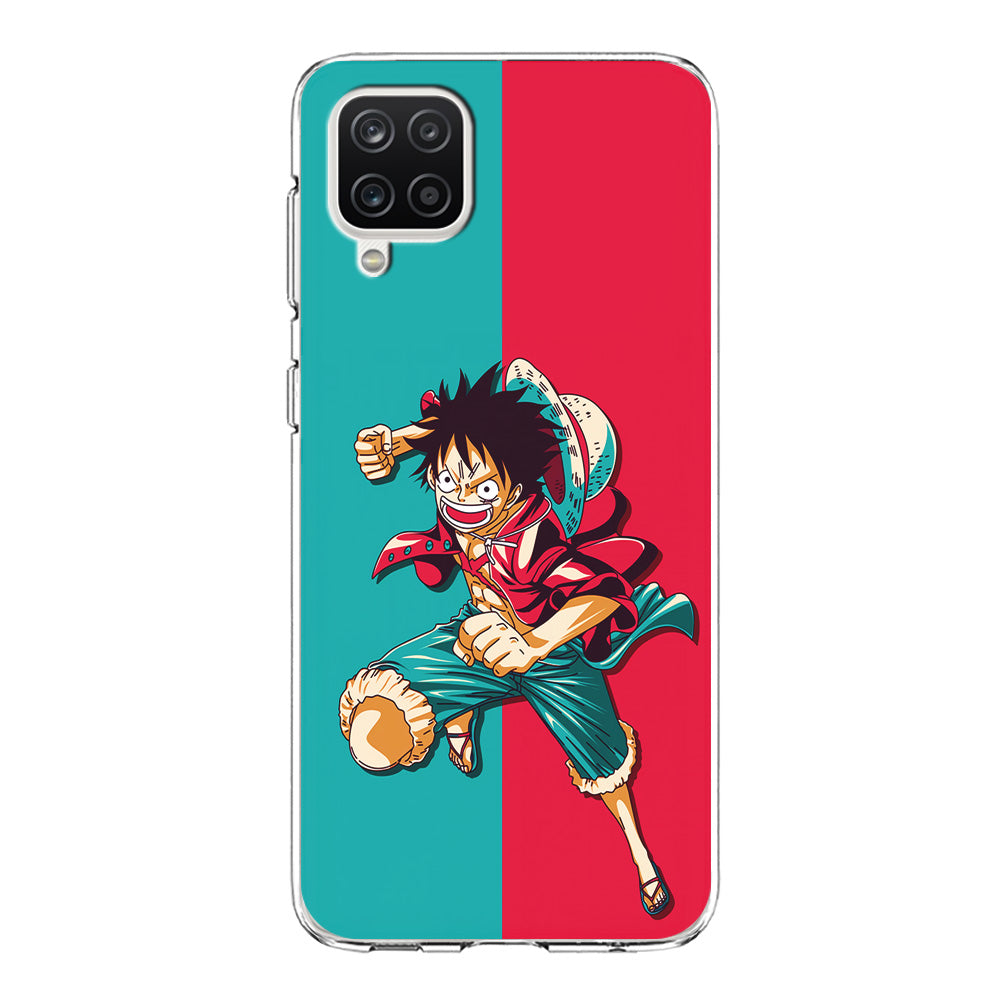 One Piece Luffy Red Blue Samsung Galaxy A12 Case-Phone Case-Clear Soft Case-Altracase