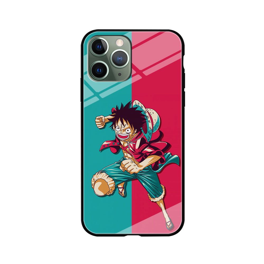 One Piece Luffy Red Blue iPhone 11 Pro Max Case-Phone Case-Tempered Glass Case-Altracase