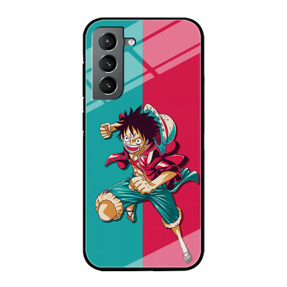 One Piece Luffy Red Blue Samsung Galaxy S24 Plus Case-Phone Case-Tempered Glass Case-Altracase