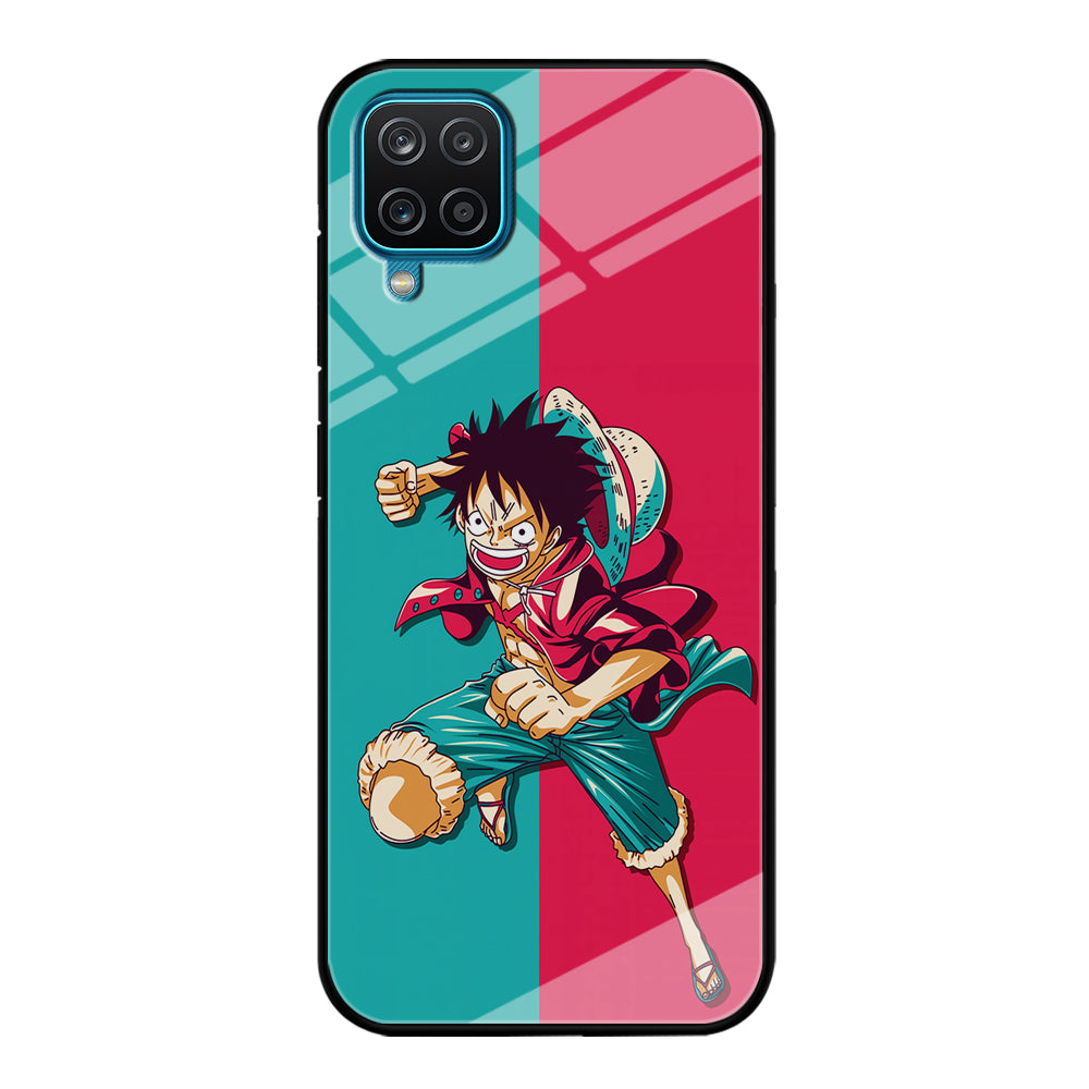 One Piece Luffy Red Blue Samsung Galaxy A12 Case-Phone Case-Tempered Glass Case-Altracase