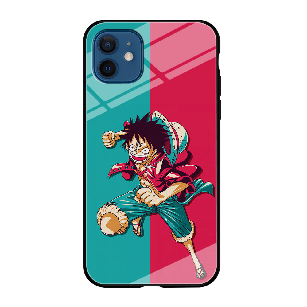 One Piece Luffy Red Blue iPhone 12 Mini Case-Phone Case-Tempered Glass Case-Altracase