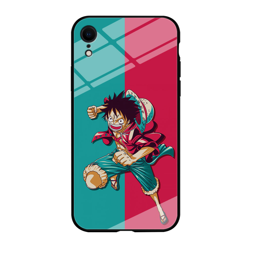 One Piece Luffy Red Blue iPhone XR Case-Phone Case-Tempered Glass Case-Altracase