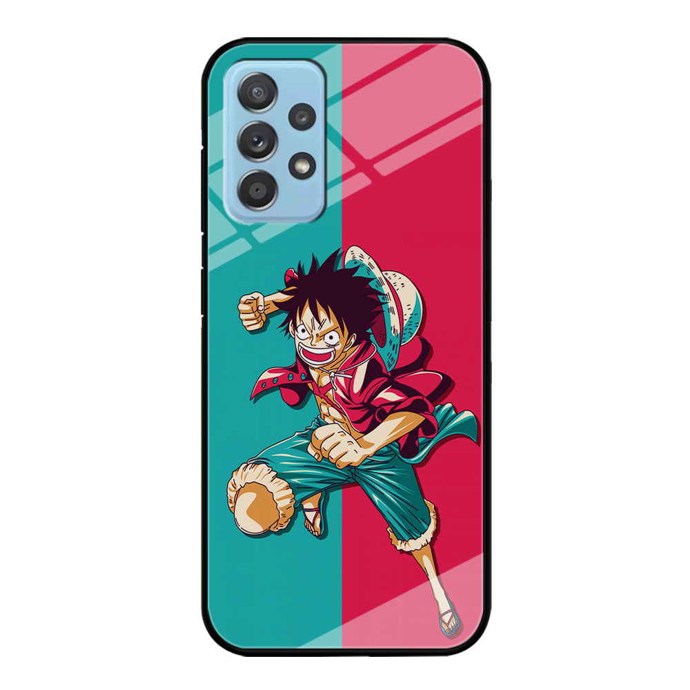 One Piece Luffy Red Blue Samsung Galaxy A72 Case-Phone Case-Tempered Glass Case-Altracase