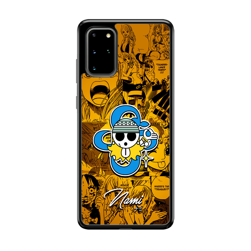 One Piece Nami Logo Comic Samsung Galaxy S20 Plus Case-Phone Case-Rubber Black (2D Case)-Altracase